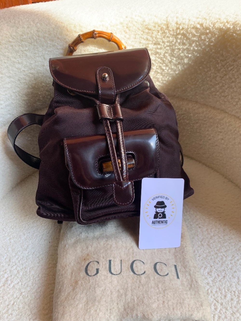 Gucci Bamboo mini Backpack Nylon/Leather